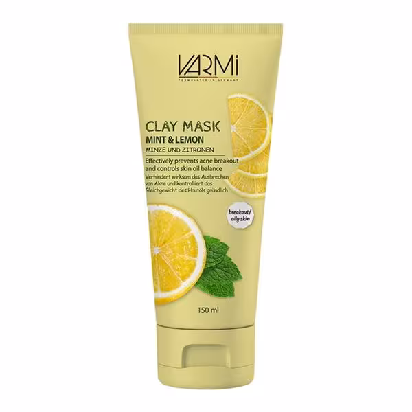 ماسک صورت خاک رسی نعناع و لیمو وارمی | 150ml