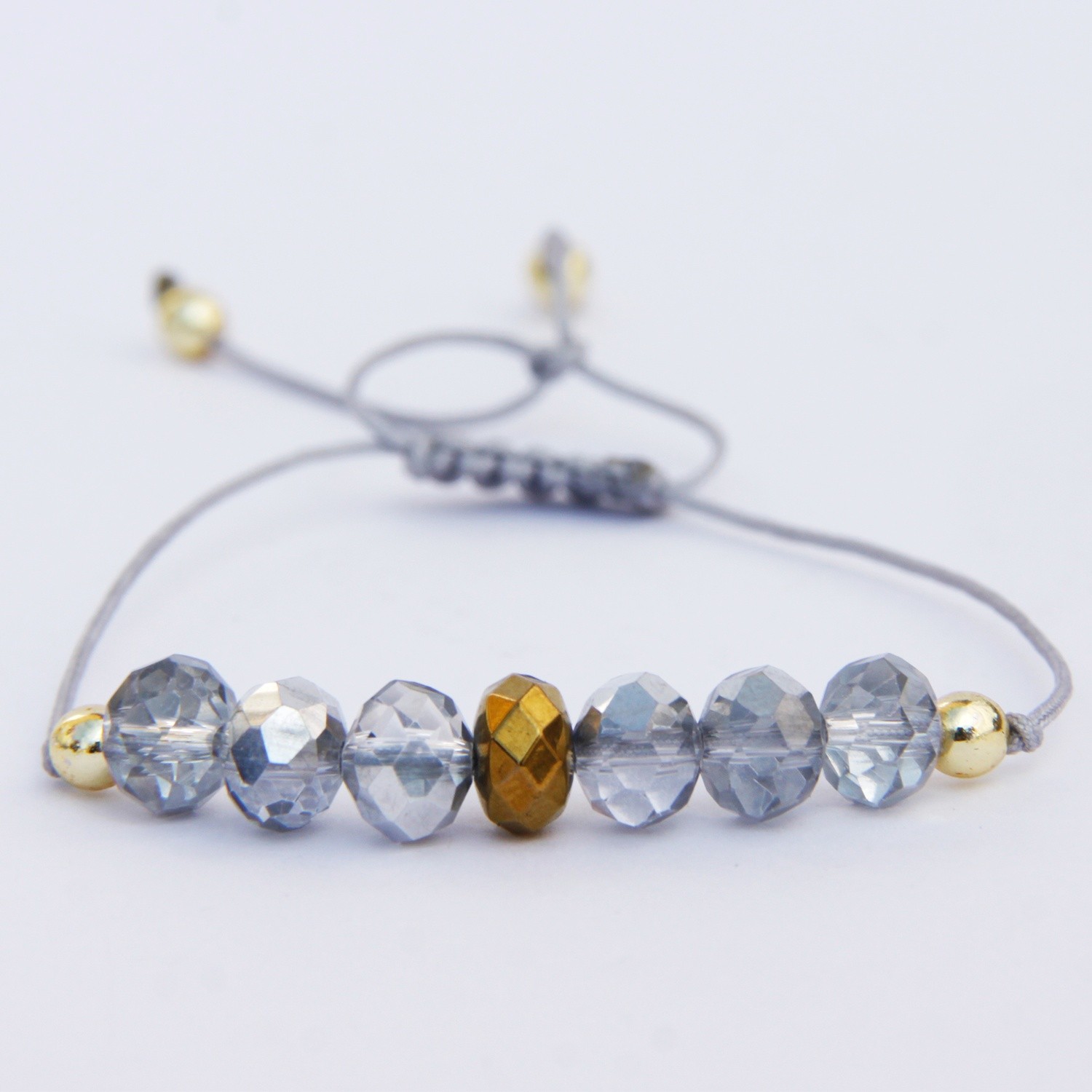 دستبند کریستالی طوسی