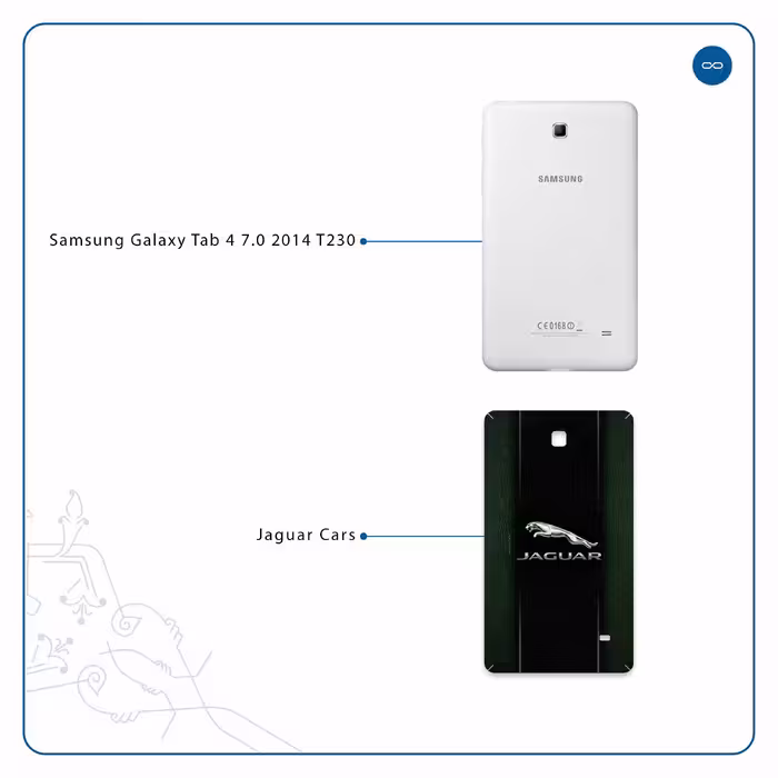 برچسب پوششی ماهوت مدل Jaguar Cars مناسب برای تبلت سامسونگ Galaxy Tab 4 7.0 2014 T230