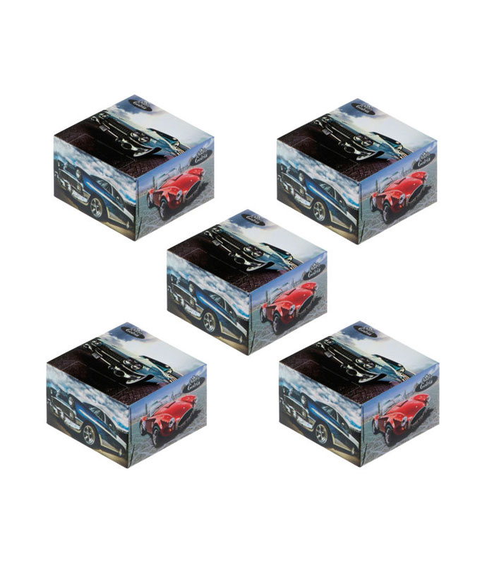 دستمال کاغذی 50 برگ گلریز طرح ماشين بسته 5 عددی