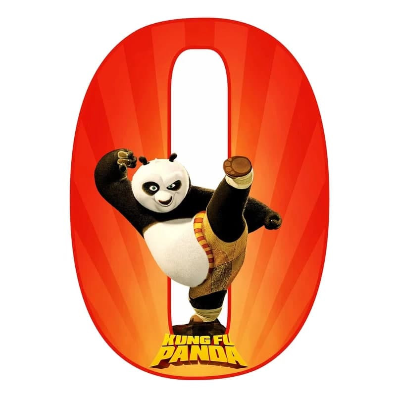 استند رومیزی تولد مدل عدد 0 طرح پاندا کنگفو کار