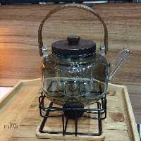 قوری پیرکس دودی دسته چوبی 1000 سی سی