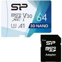 SP Class 10 MicroSD Memory Card &#8211; 64GB با آداپتور