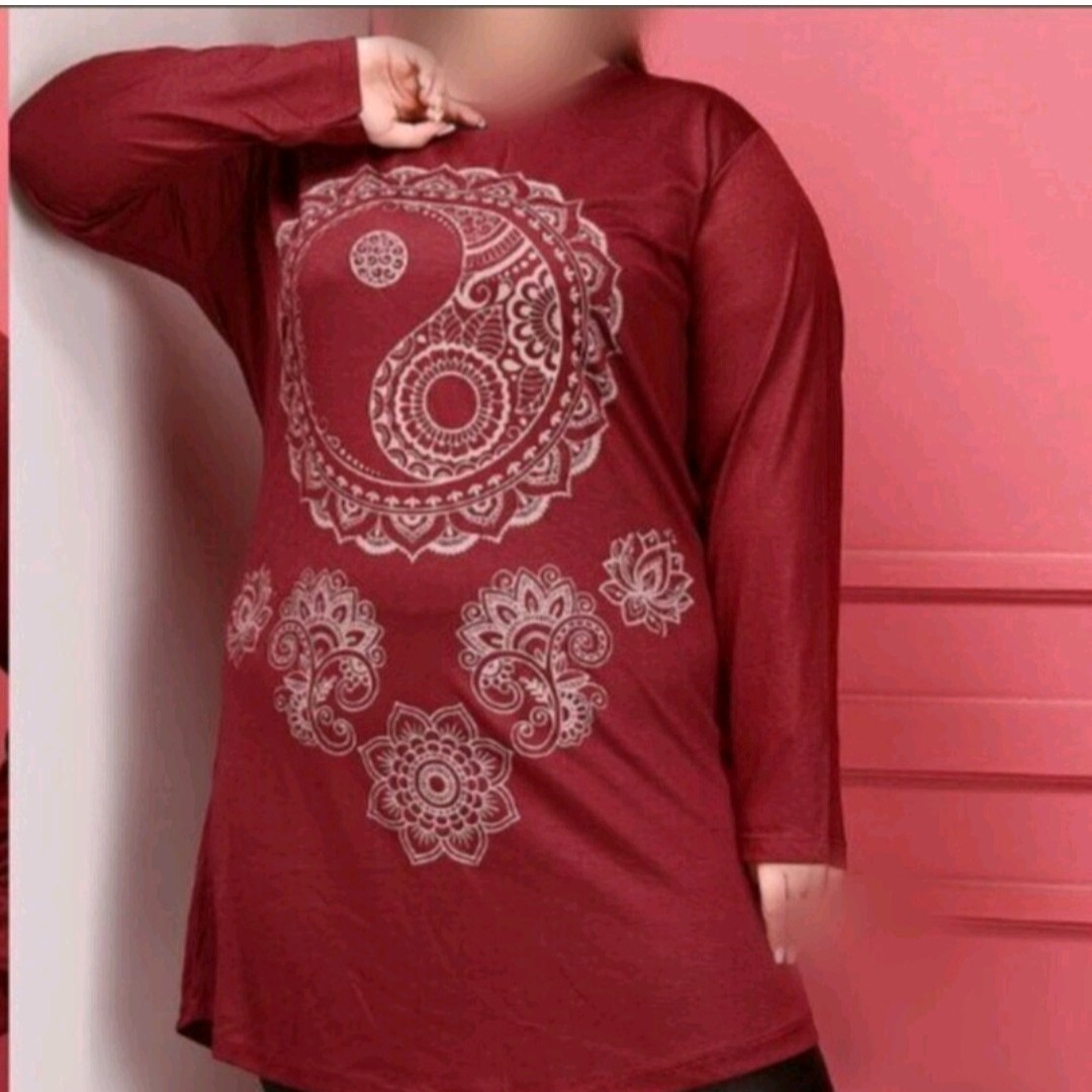 تونیک زنانه سایز بزرگ جنس ویسکوز پنبه نرم و لطیف اعلا مناسب سایز 52 تا 60 فری سایز