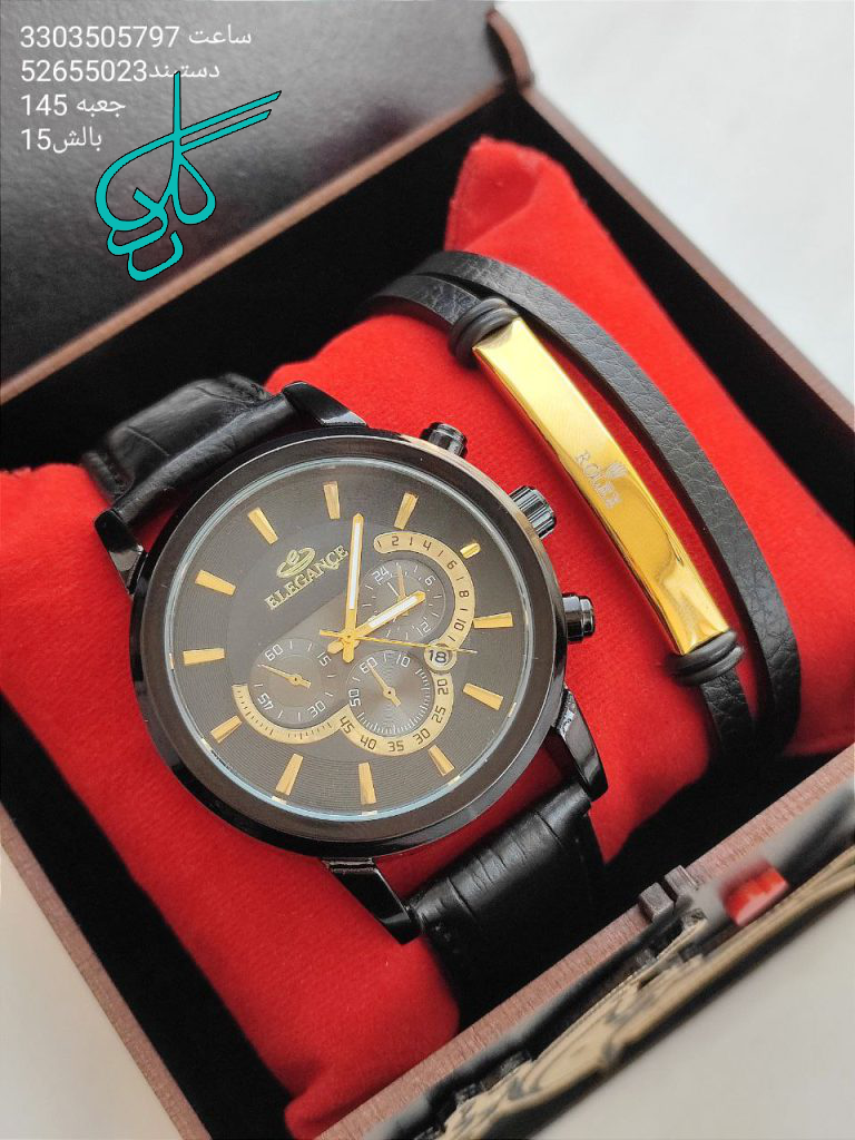 خرید ست هدیه ساعت و دستبند مردانه جدید کیفیت عالی رنگ ثابت کد 1815387 - ردگل