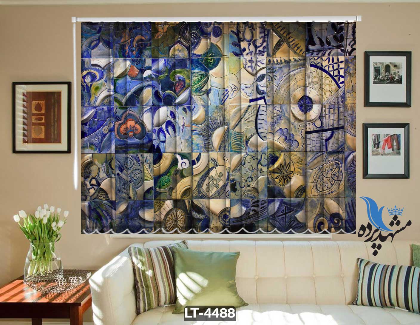 پرده لوردراپه تصویری مدرن LT4488