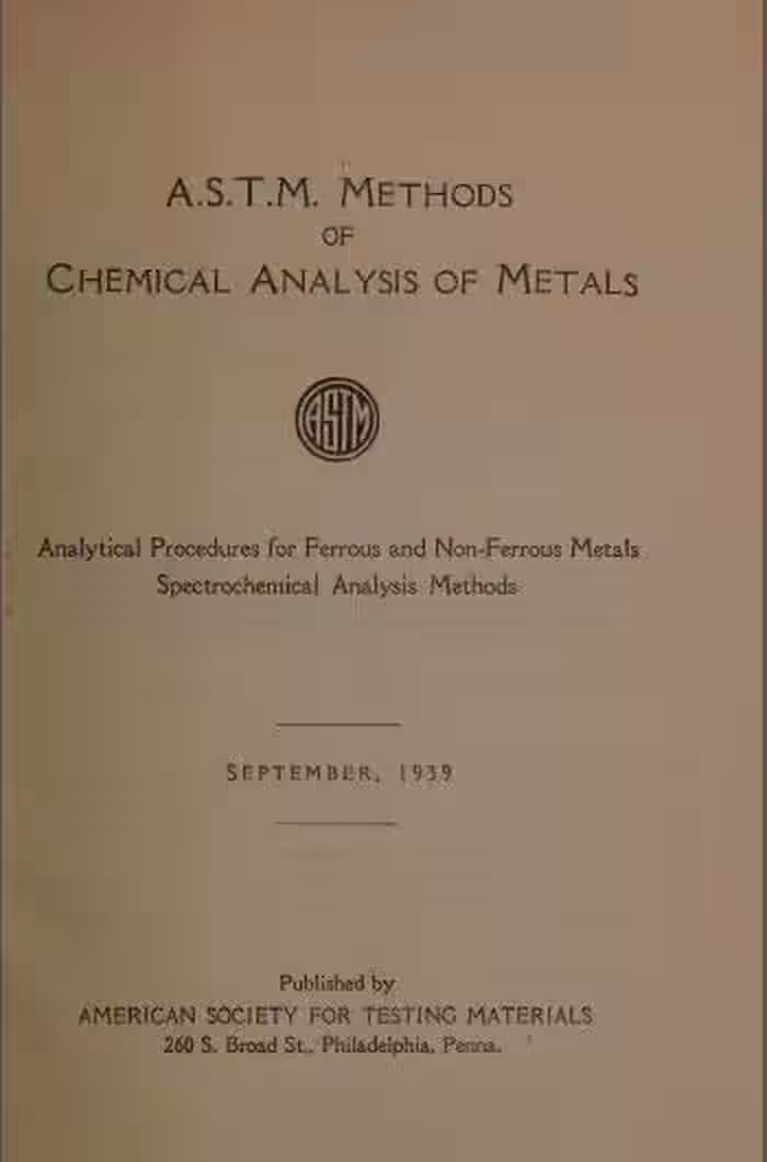 خرید و دانلود نسخه کامل کتاب a.s.t.m. methods of chemical analysis of metals - Pdf