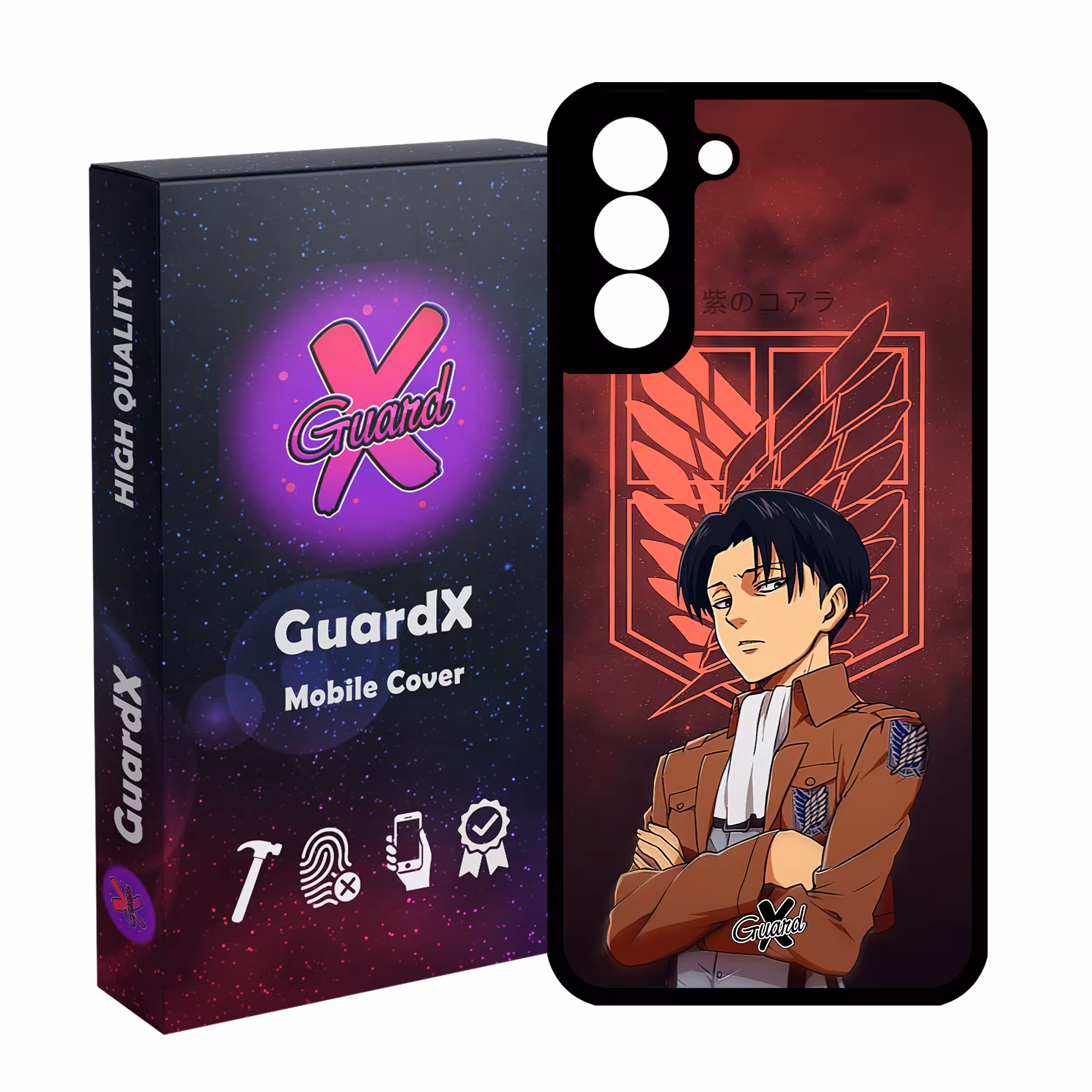 کاور گارد ایکس طرح Levi Anime مدل Glass10478 مناسب برای گوشی موبایل سامسونگ Galaxy S21 FE
