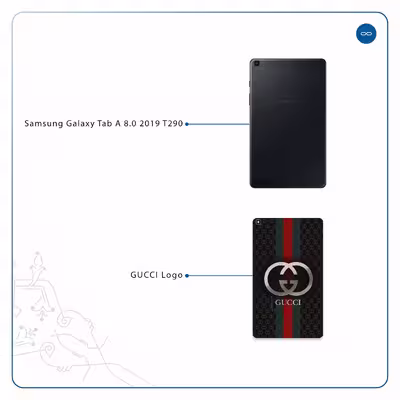 برچسب پوششی ماهوت مدل GUCCI-Logo مناسب برای تبلت سامسونگ Galaxy Tab A 8.0 2019 T290