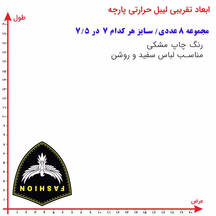 استیکر پارچه و لباس طرح فشین مجموعه 8 عددی