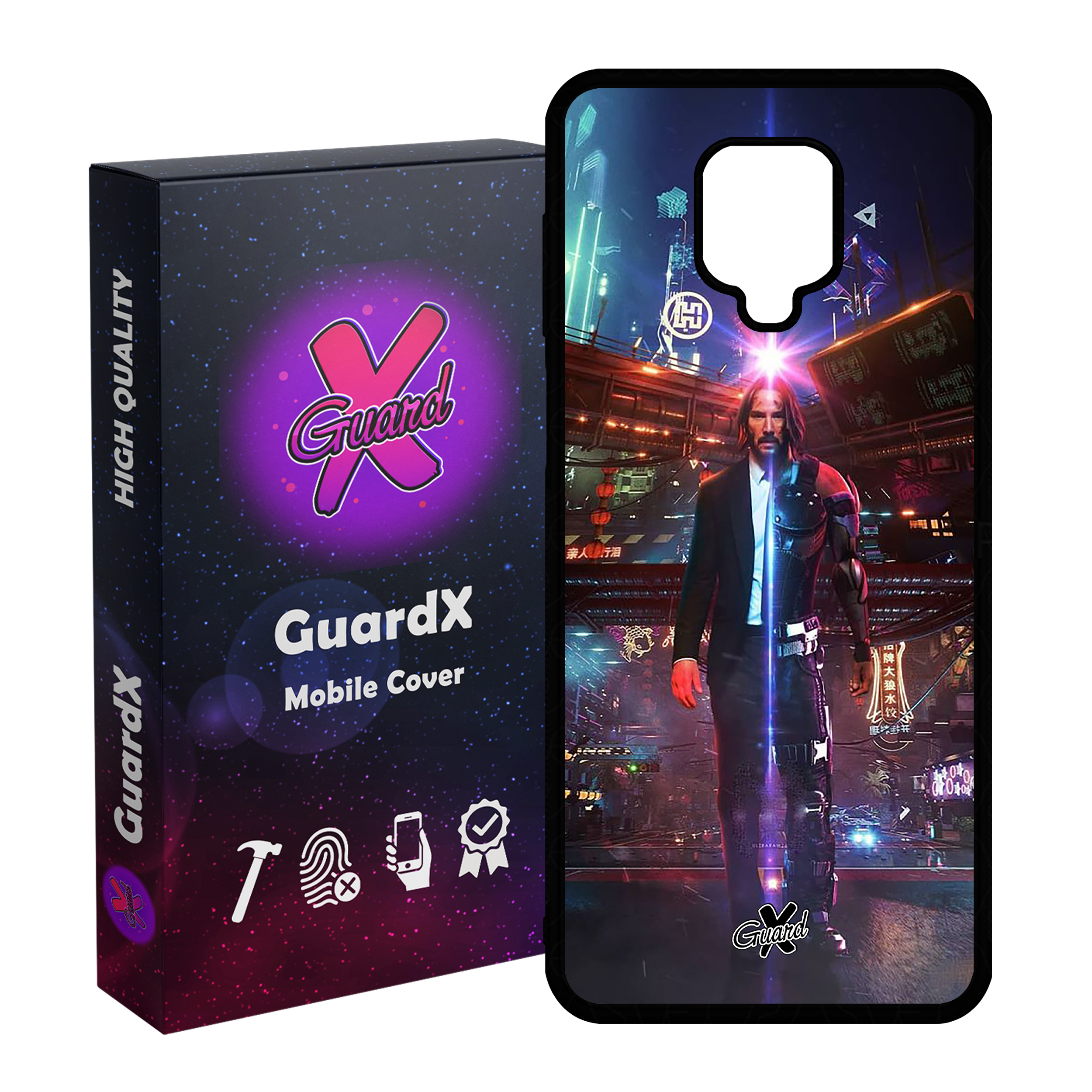 کاور گارد ایکس طرح John Wick مدل Glass10077 مناسب برای گوشی موبایل شیائومی Redmi Note 9S / Note 9 Pro / Note 9 Pro Max