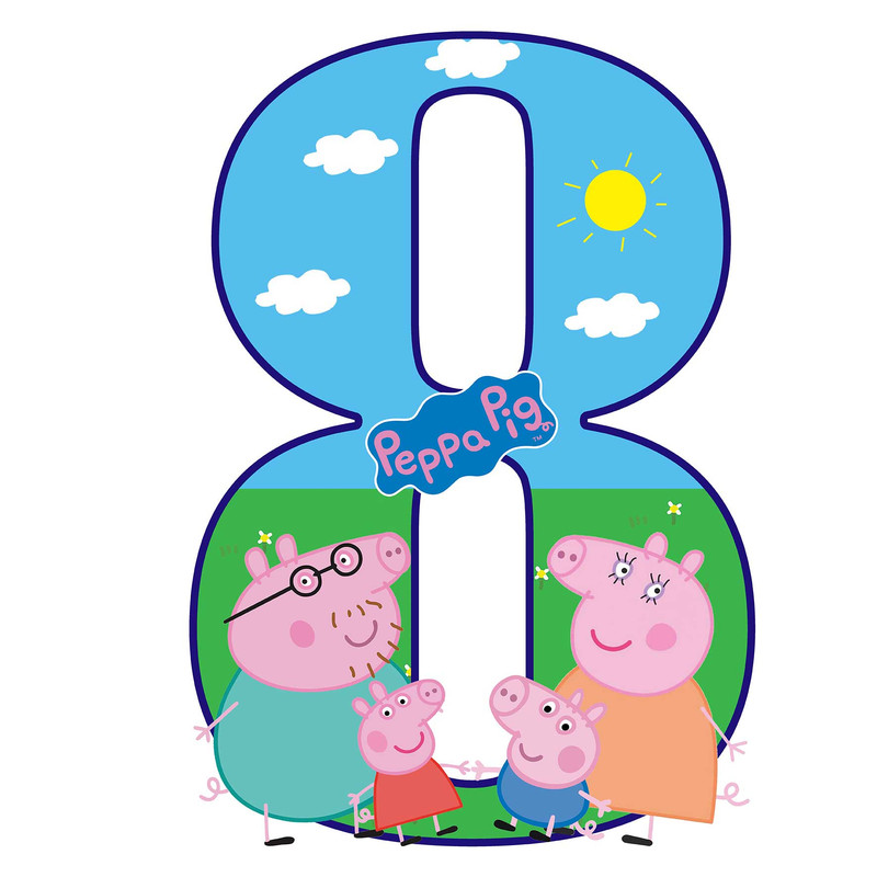 استند رومیزی تولد مدل عدد 8 طرح پپاپیگ کد 658