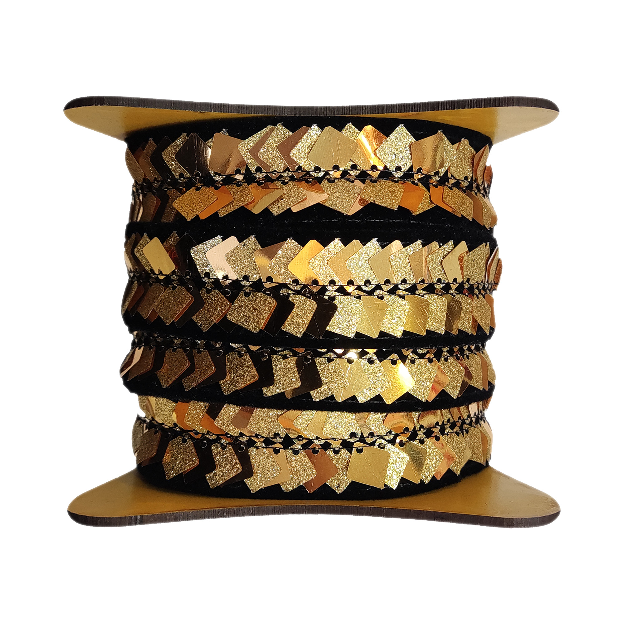 نوار یراق مدل مخمل پولک مربع A طول 1 متر