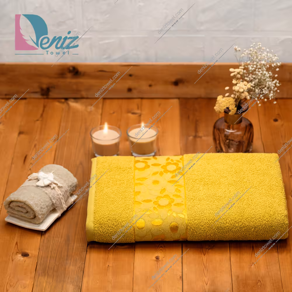 حوله استخری طرح سورپرایز رنگ خردلی