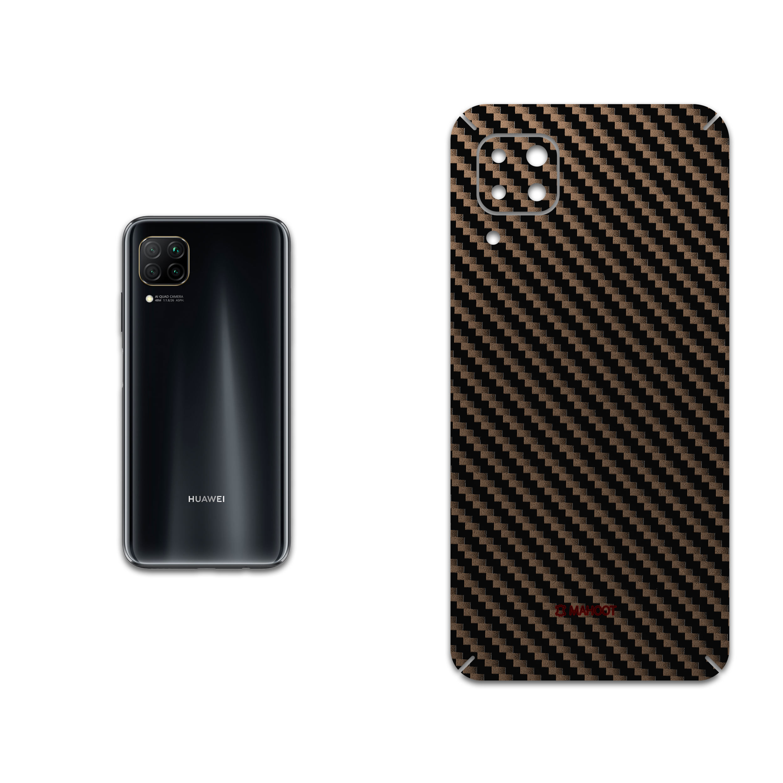 برچسب پوششی ماهوت مدل Glossy-Brown-Fiber مناسب برای گوشی موبایل سامسونگ Galaxy M01