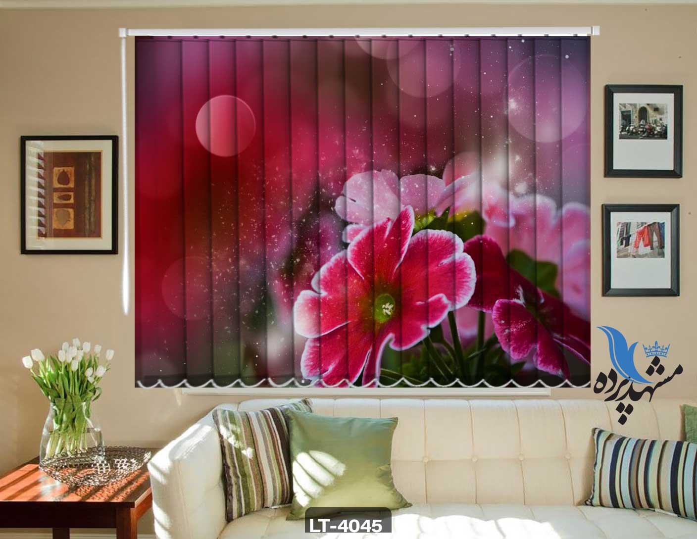 پرده لوردراپه تصویری گل LT4045