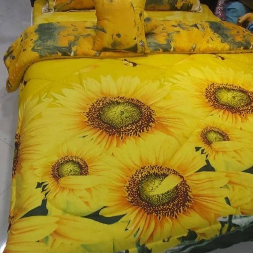 روتختی دونفره شیش تیکه طرح گل آفتابگردان ارسال رایگان