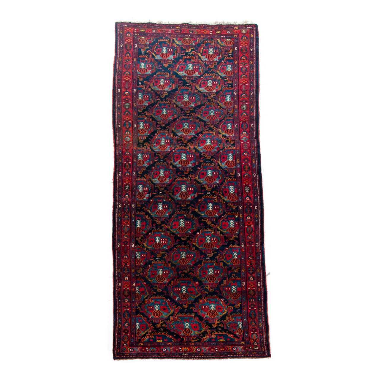 فرش قدیمی دستباف کناره طول چهار متر سی پرشیا کد 101822