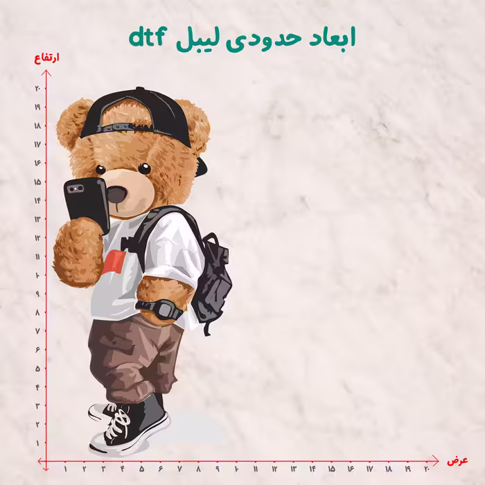 استیکر پارچه و لباس مدل dtf طرح تدی کد H20.157 مجموعه 3 عددی