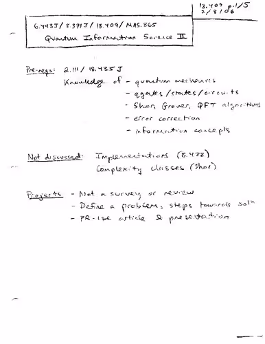 خرید و دانلود نسخه کامل کتاب Quantum Information Science: Lecture Notes
