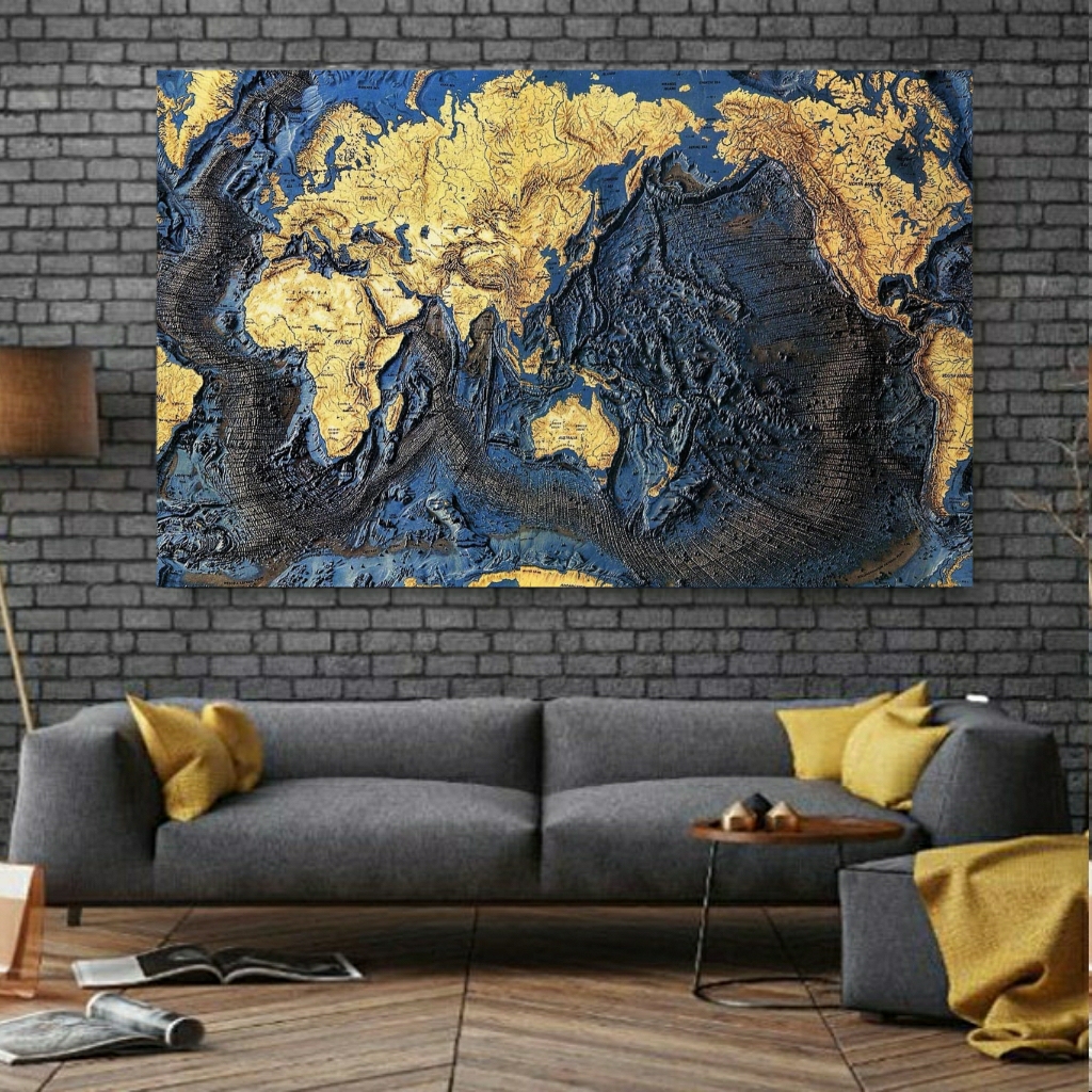 تابلو بوم طرح نقشه جهان مدل SDB1075