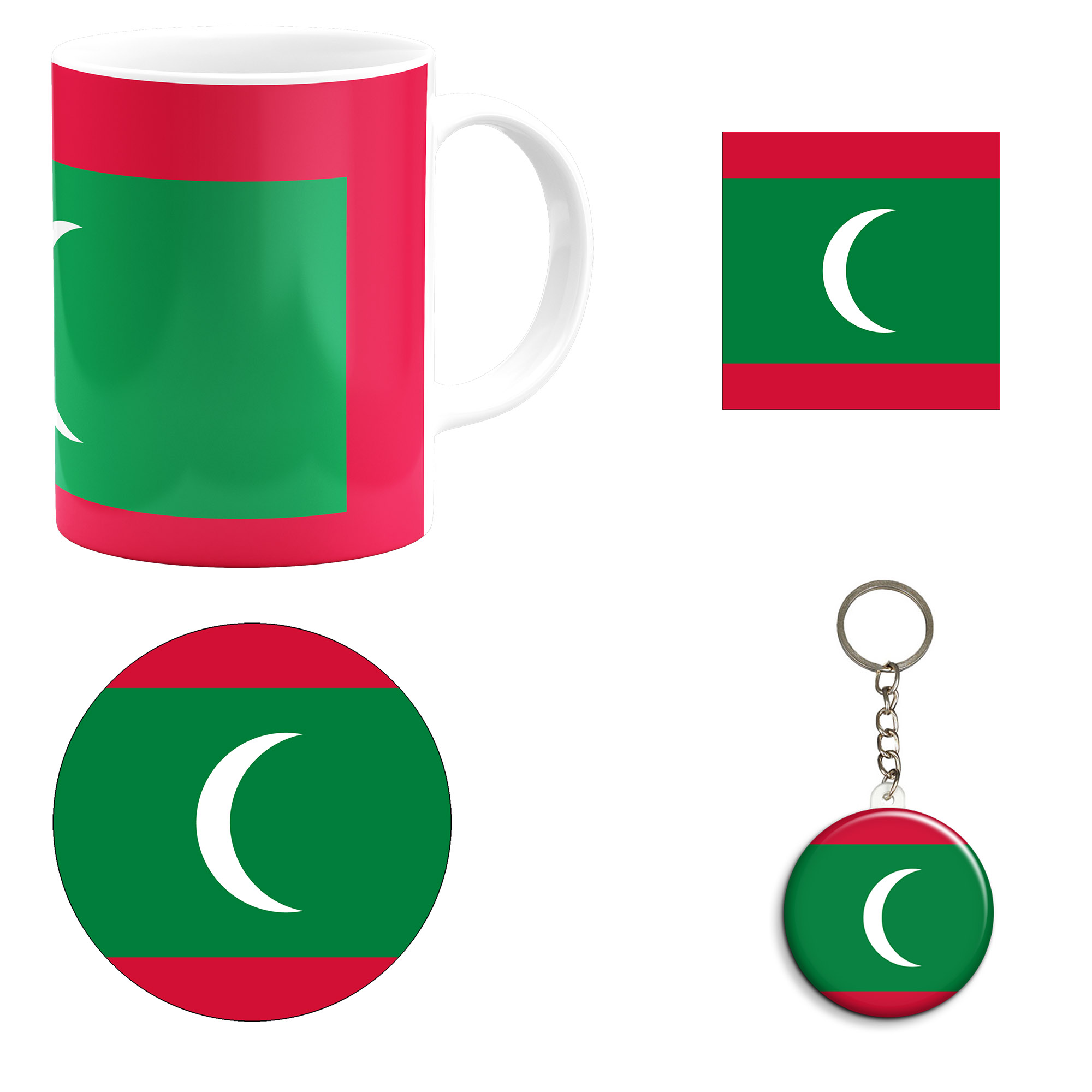 ست هدیه ماگ طرح پرچم مالدیو مدل Maldives کد M1