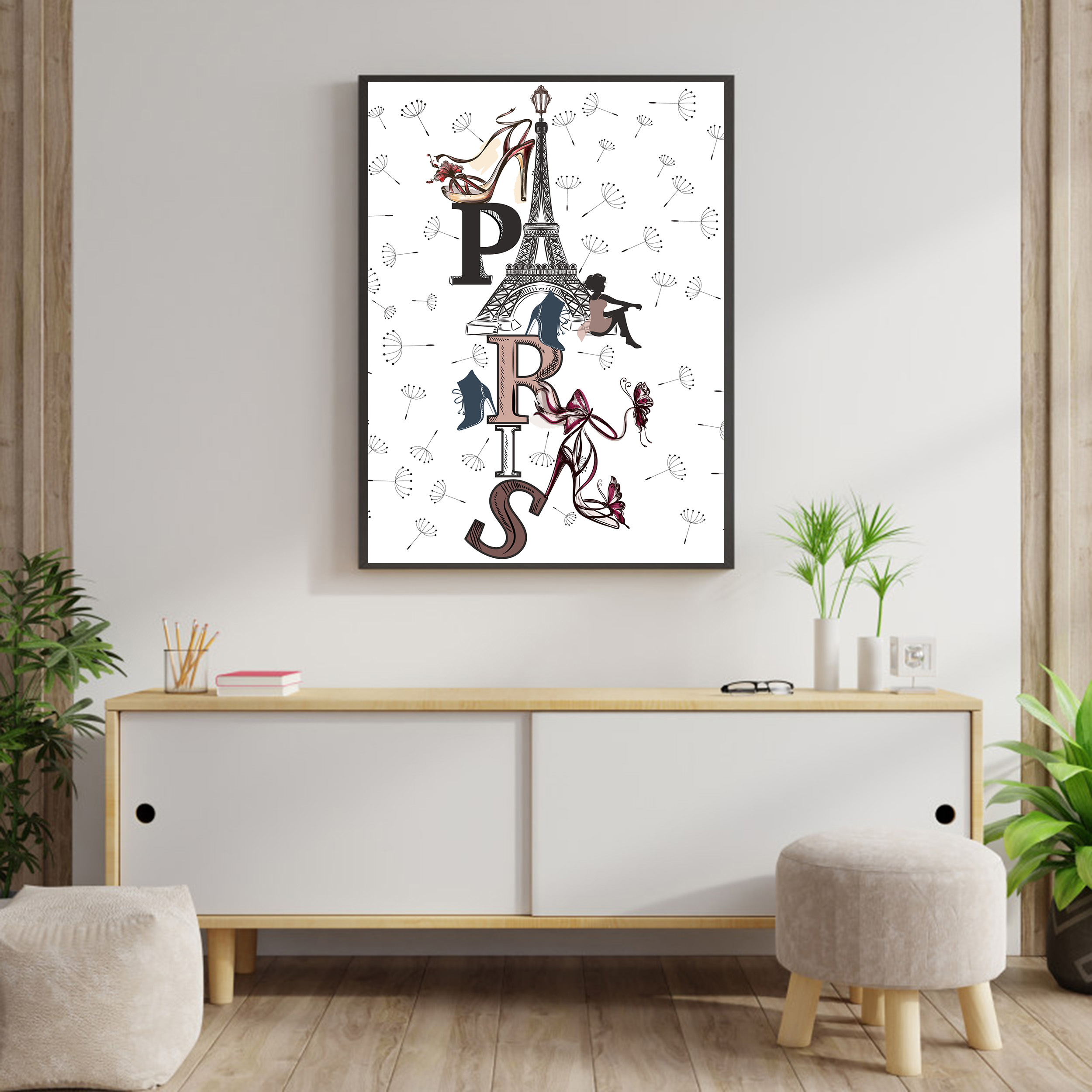 تابلو مدل دکوراتیو طرح پاریس کد 0508