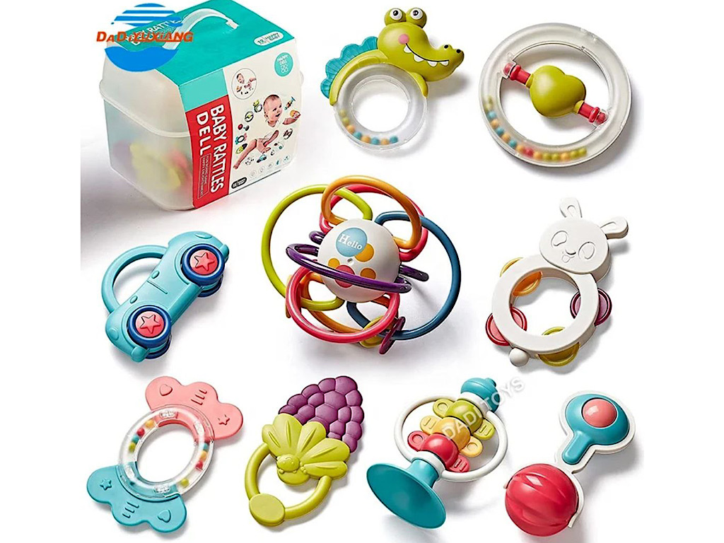 ست جغجغه و دندانگیر نوزادی 1 8  عددی سطلی  ibi.irn