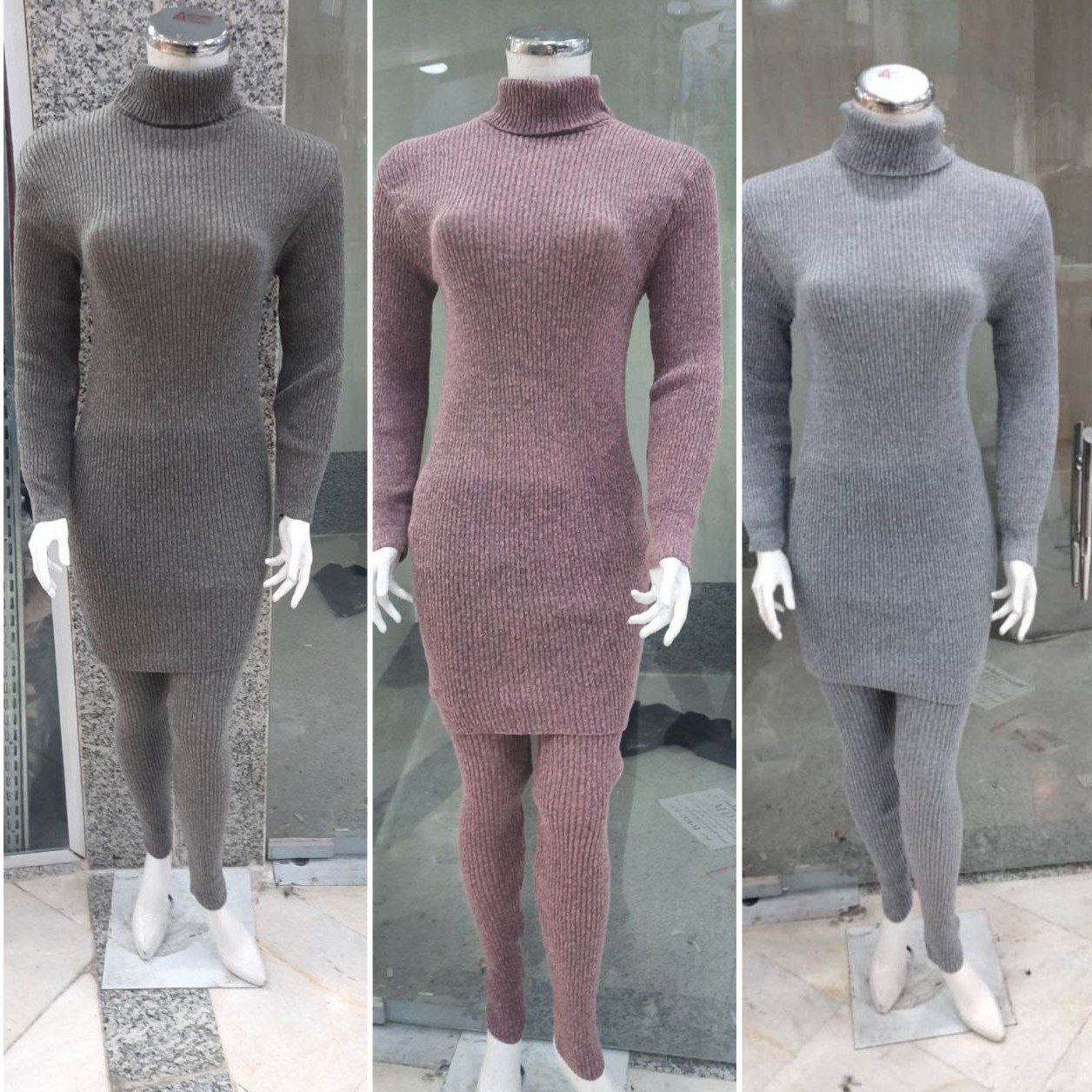 تونیک شلوار بافت یقه اسکی (قبل از سفارش از غرفه دار موجودی گرفته شود)