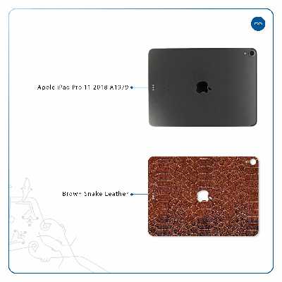 برچسب پوششی ماهوت مدل Brown-Snake-Leather مناسب برای تبلت اپل iPad Pro 11 2018 A1979