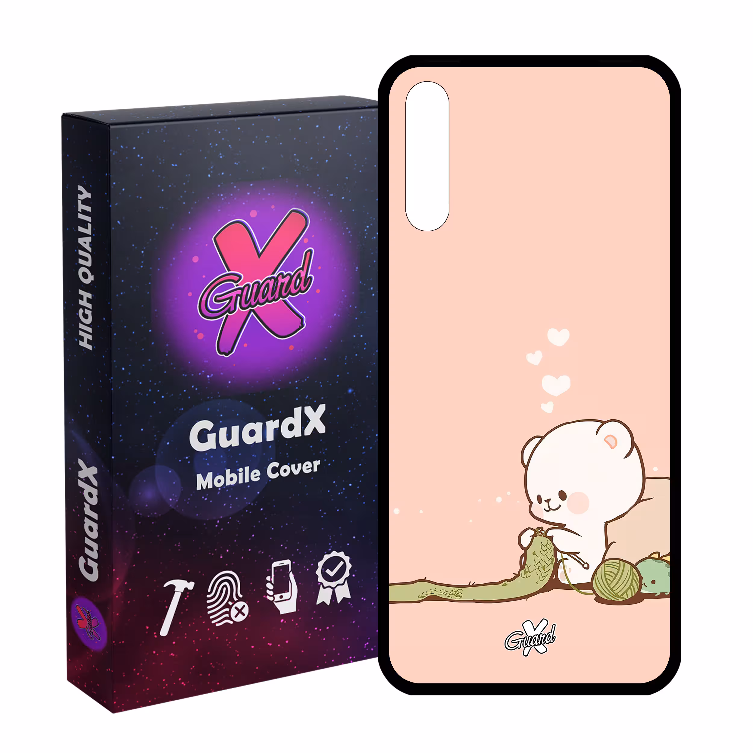 کاور گارد ایکس طرح خرس 2 مدل Glass10489 مناسب برای گوشی موبایل سامسونگ Galaxy A30s/A50/A50s