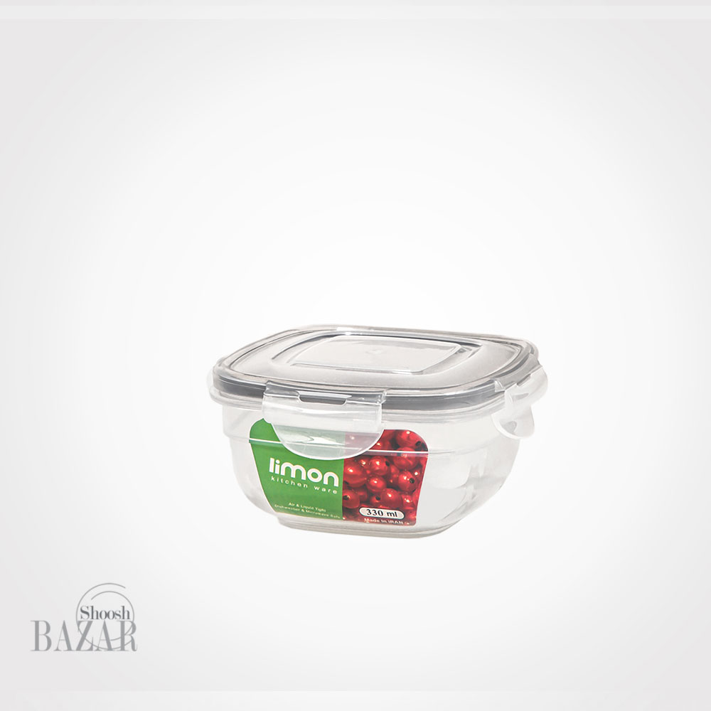 ظرف فریزری دربدار مربع 330 میلی‌لیتر لیمون کد 796