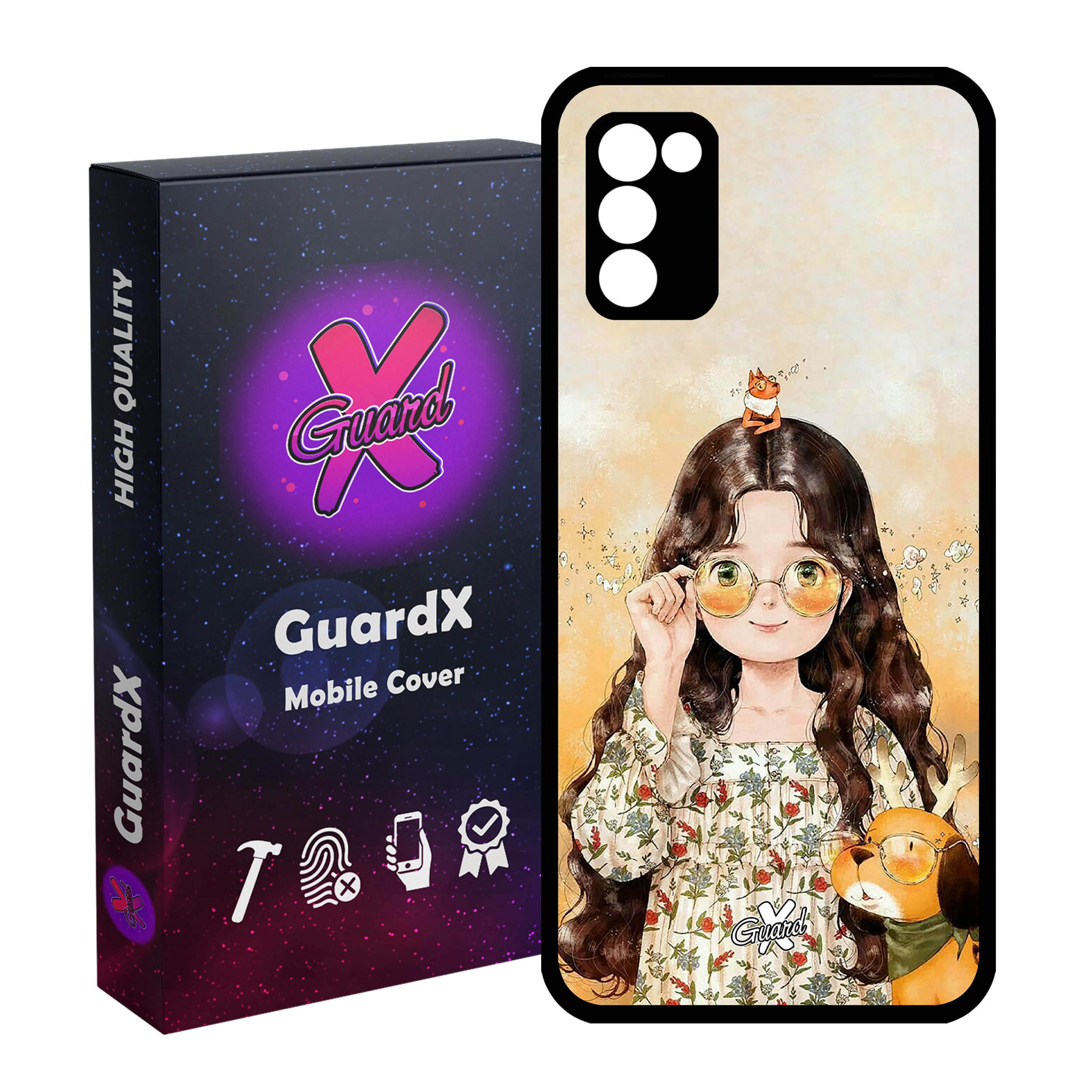 کاور گارد ایکس طرح Girl مدل Glass10253 مناسب برای گوشی موبایل سامسونگ Galaxy A03s
