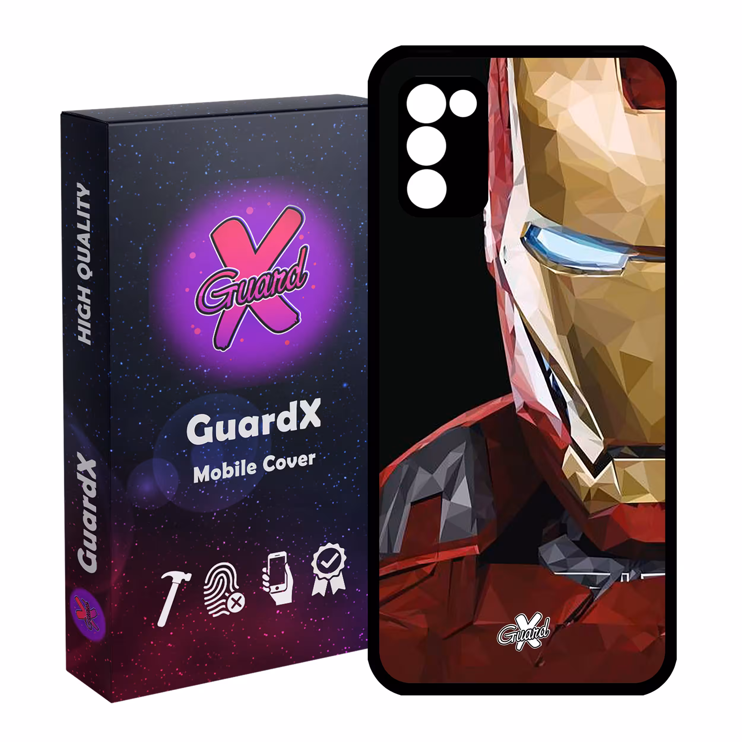 کاور گارد ایکس طرح Iron Man مدل Glass10048 مناسب برای گوشی موبایل سامسونگ Galaxy A02s / M02s