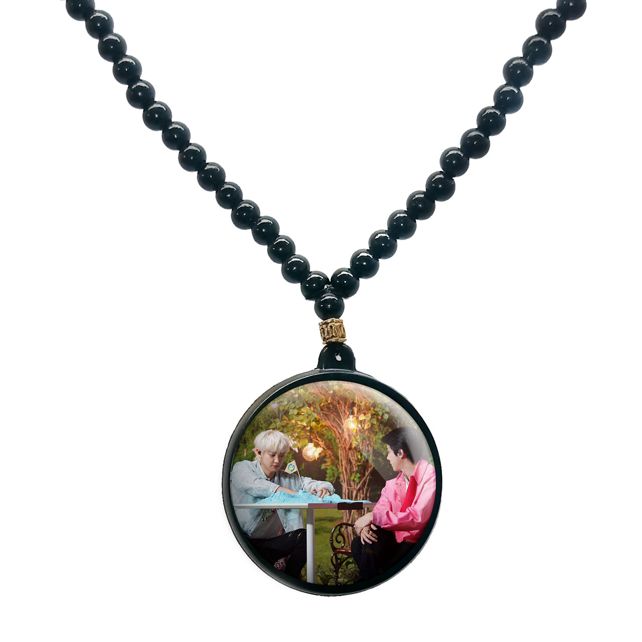 گردنبند پرمانه طرح exo کد pmd.13905 مدل دو طرفه