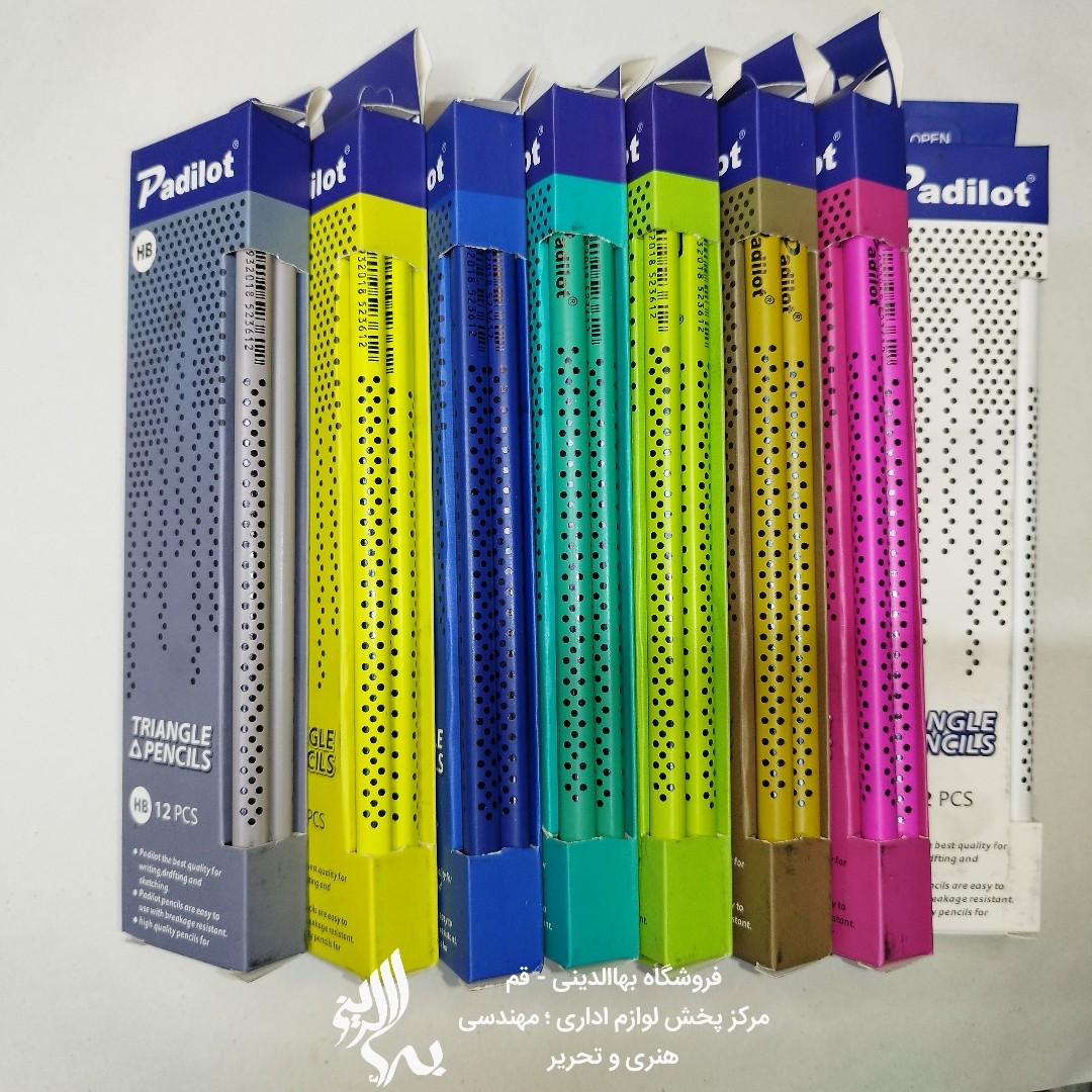 مداد مشکی پدیلوت PADILOT - مقطع مثلثی- درجه سختی نوک HB -بسته 12 عددی