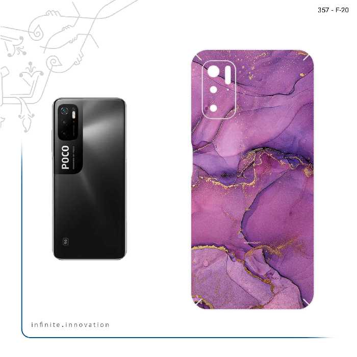 برچسب پوششی ماهوت مدل Purple Marble مناسب برای گوشی موبایل شیائومی Poco M3 Pro 5G