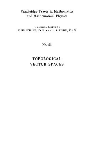 خرید و دانلود نسخه کامل کتاب Topological vector spaces