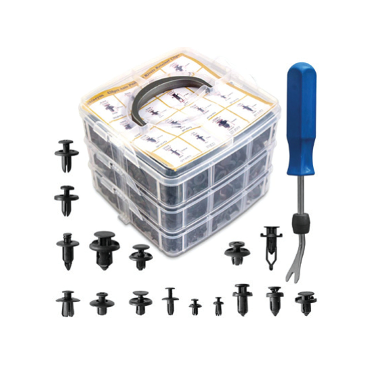 کیت 620 عددی انواع خار پلاستیکی و خارکش LK کد Z9481