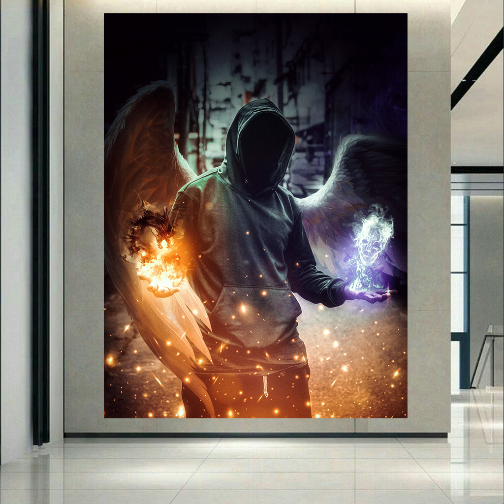 تابلو بوم طرح Angel and Demon کد AR3080