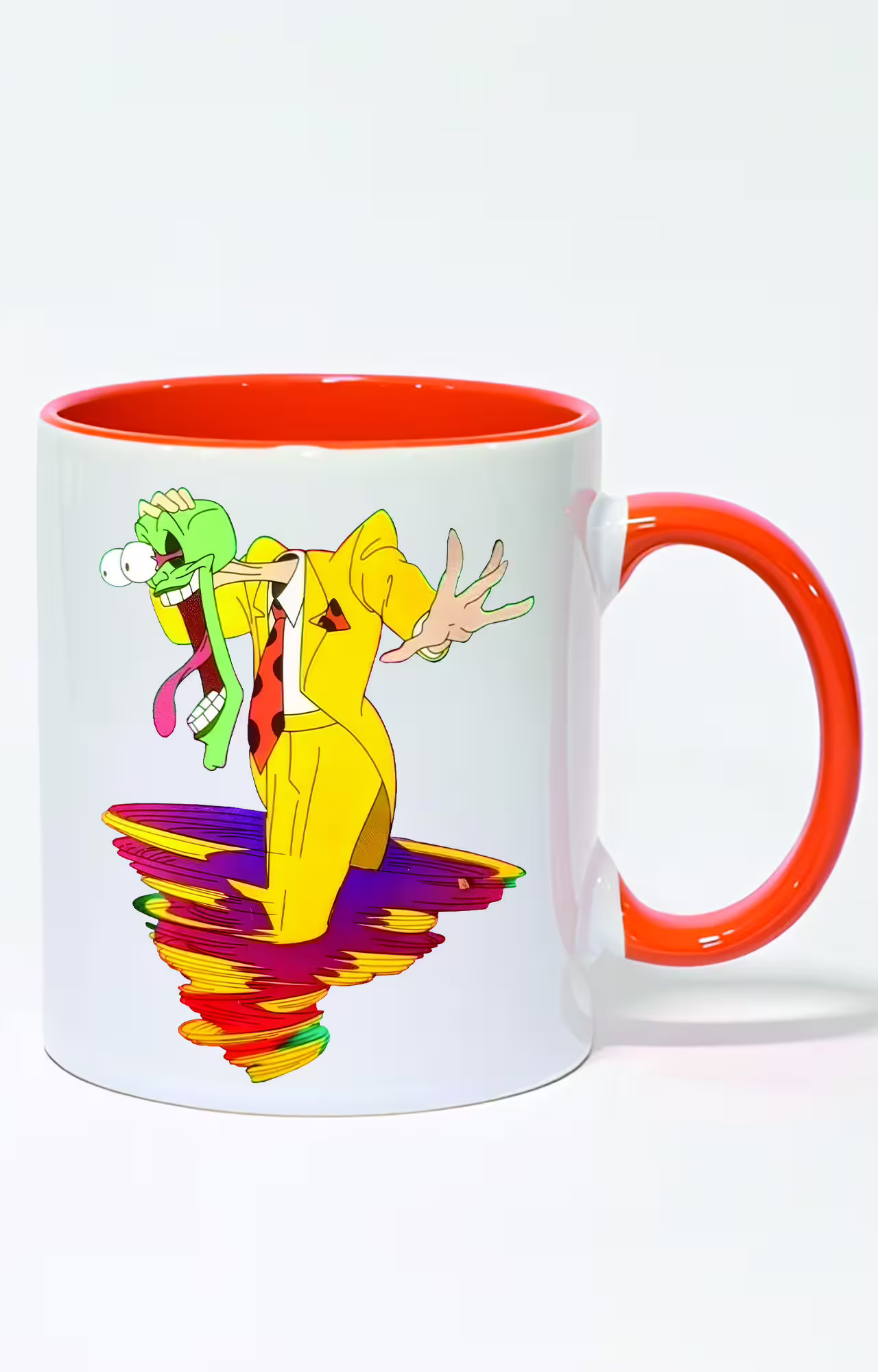 ماگ دسته و داخل رنگی طرح ماسک کد 3505