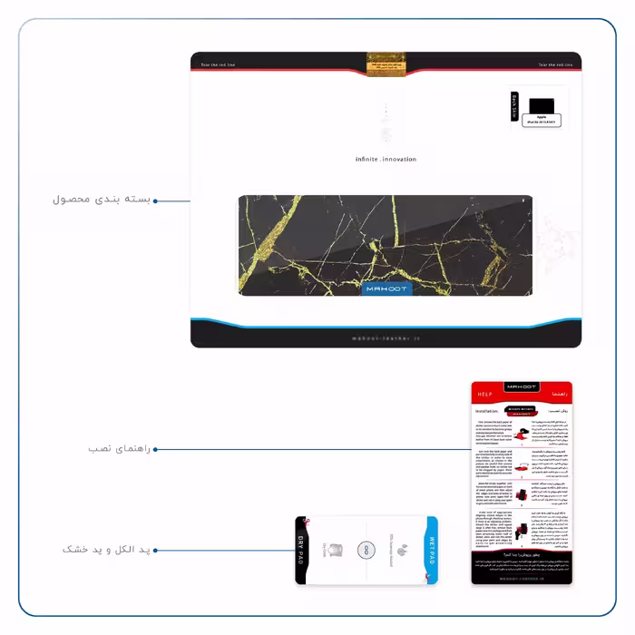 برچسب پوششی ماهوت مدل Graphite-Gold-Marble مناسب برای تبلت اپل iPad Air 2013 A1475