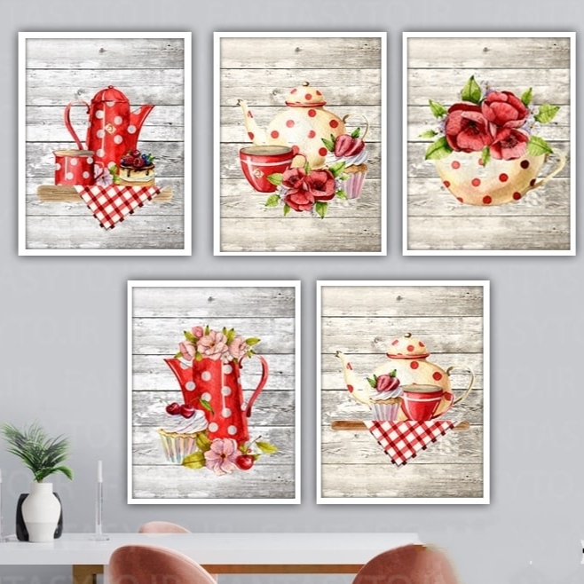 تابلو مدل آشپزخانه زیبای من مجموعه 5 عددی