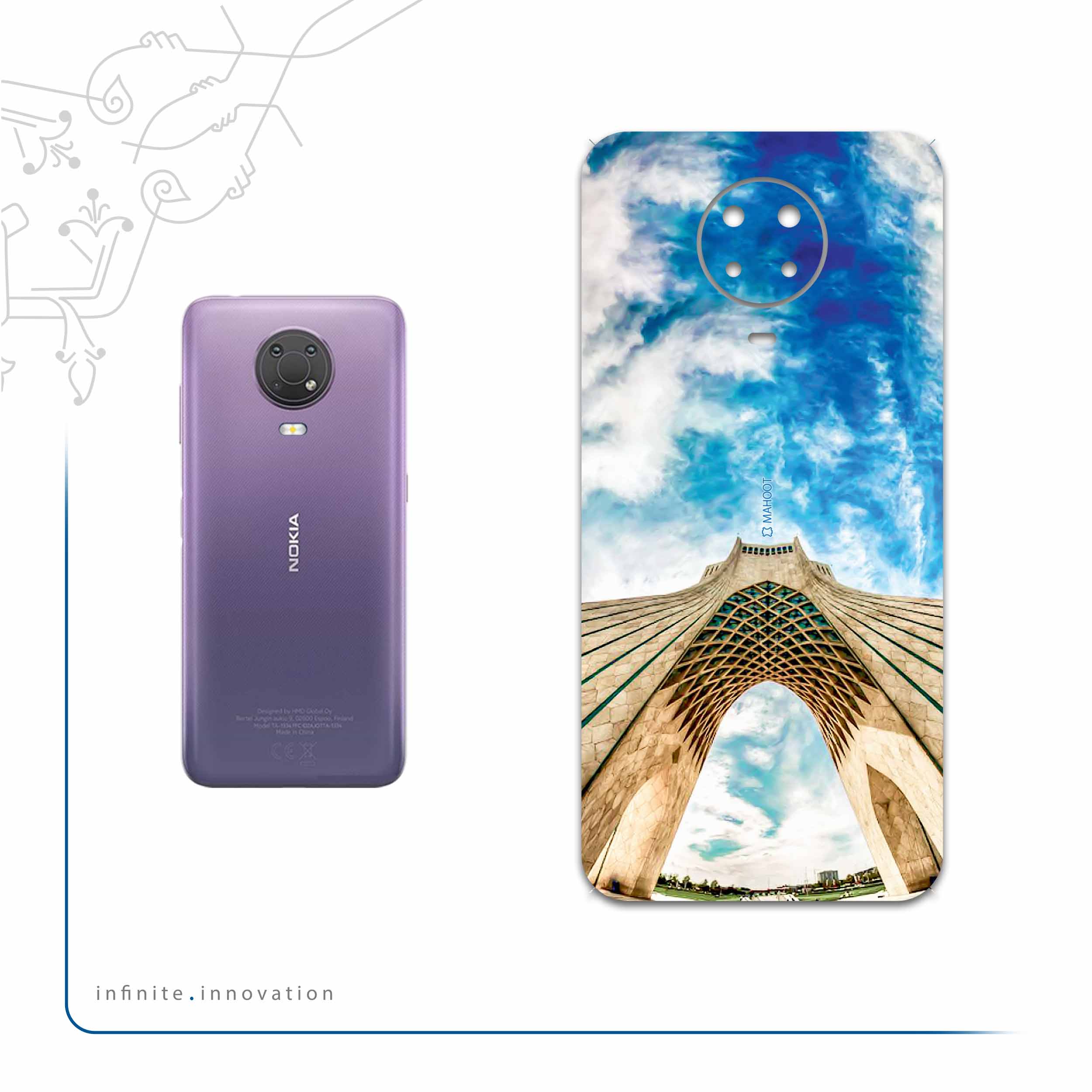 برچسب پوششی ماهوت مدل AZADI-Tower مناسب برای گوشی موبایل نوکیا G20