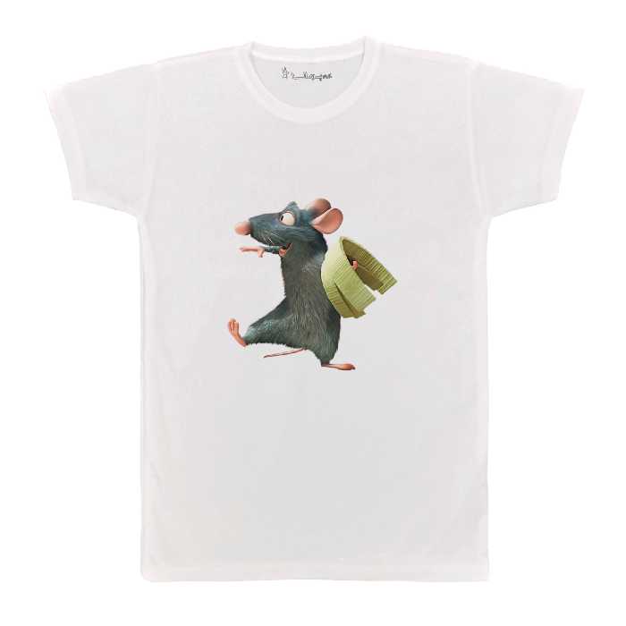 تی شرت آستین کوتاه بچگانه پرمانه طرح موش سر آشپز کد pmt.7001