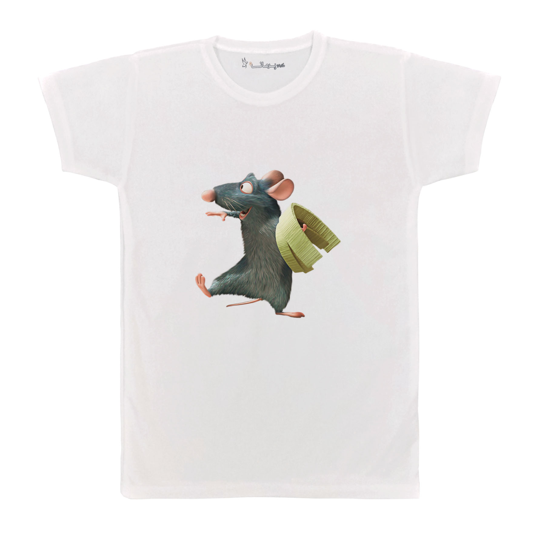 تی شرت آستین کوتاه بچگانه پرمانه طرح موش سر آشپز کد pmt.7001
