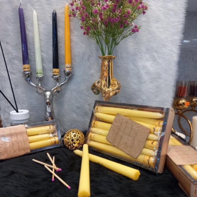 شمع قلمی 20 سانتی زرد