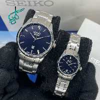 خرید ست ساعت كلاسيك زنانه و مردانه سيكو گرند موتور ژاپن کیفیت عالی رنگ ثابت کد 2116712 - ردگل