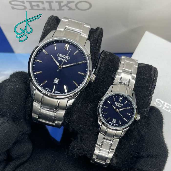 خرید ست ساعت كلاسيك زنانه و مردانه سيكو گرند موتور ژاپن کیفیت عالی رنگ ثابت کد 2116712 - ردگل