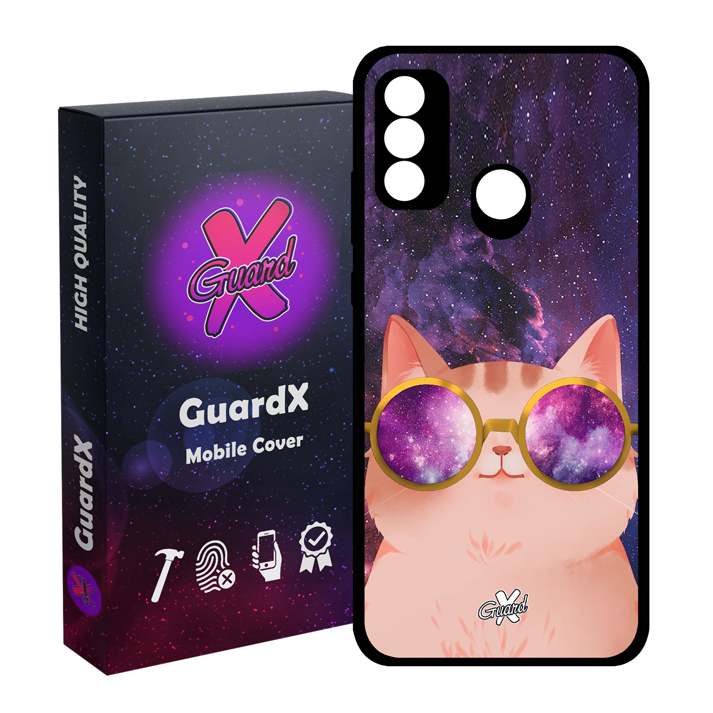 کاور گارد ایکس طرح Cat مدل Glass10078 مناسب برای گوشی موبایل هوآوی P Smart 2020